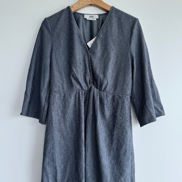 Love Bonito Blue Gray Slate 3/4 Sleeve Dress - Picture 3 of 9